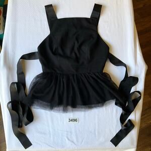 Women’s Sleeveless Backless Peplum Blouse size XS, Black, Mesh Details